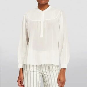 Frame Shirred popover blouse white size XS
